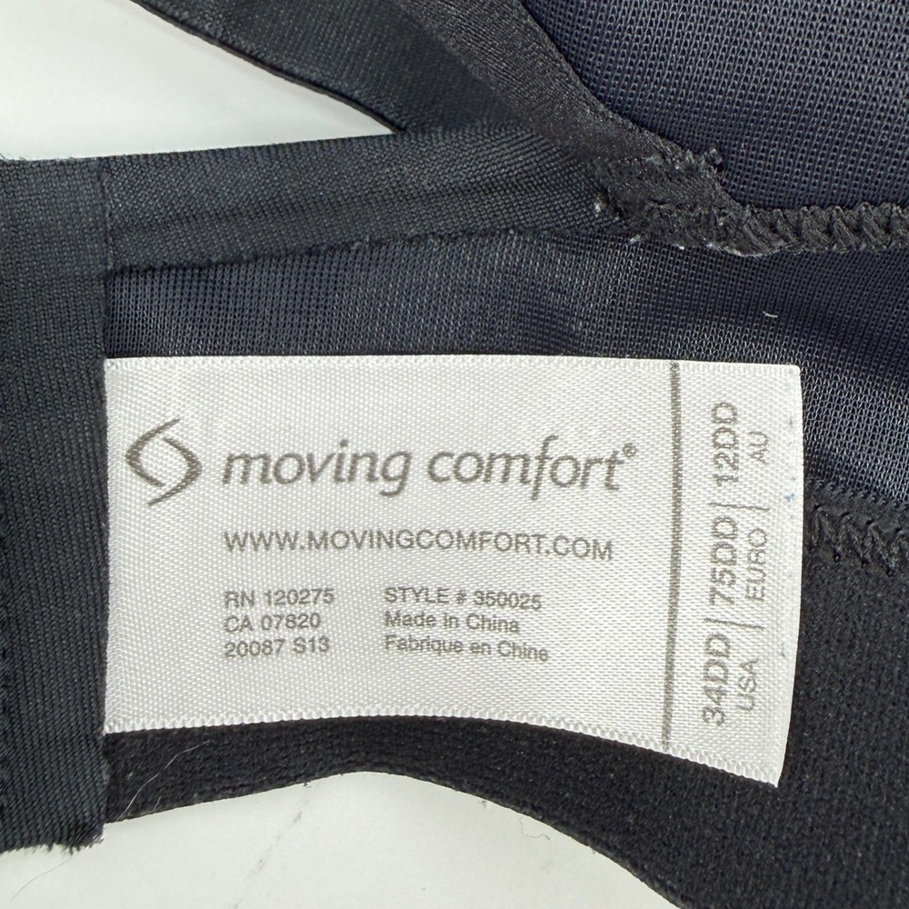 Moving Comfort Juno Racerback Sports Bra Black 34DD Hook & Loop Straps 350025 - Picture 6 of 7